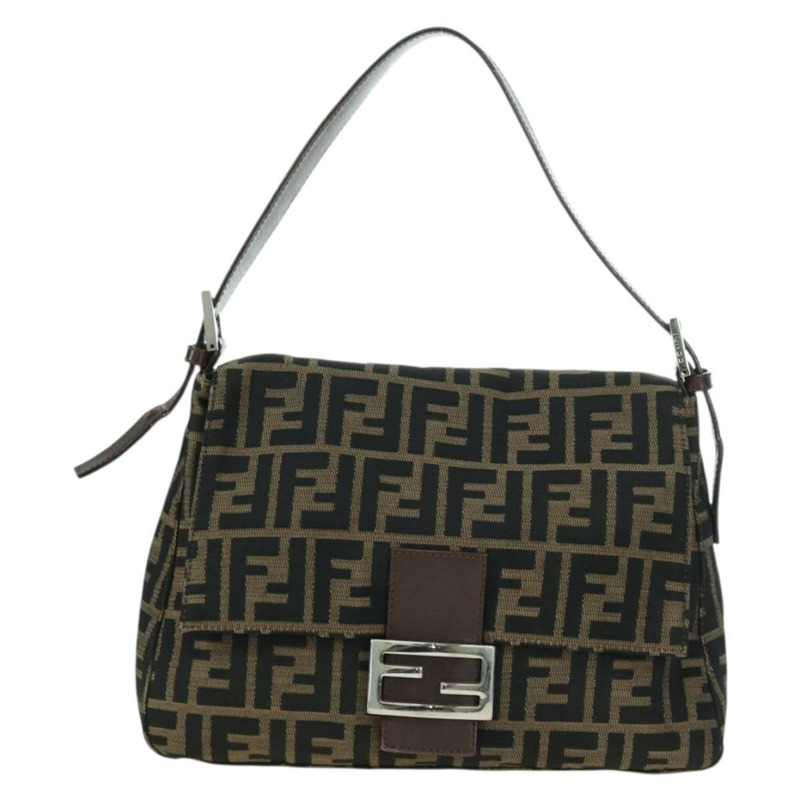 【日本直送】FENDI Zucca帆布Mamma Baguette單肩包 棕色/黑色 正品 177694SAV-12