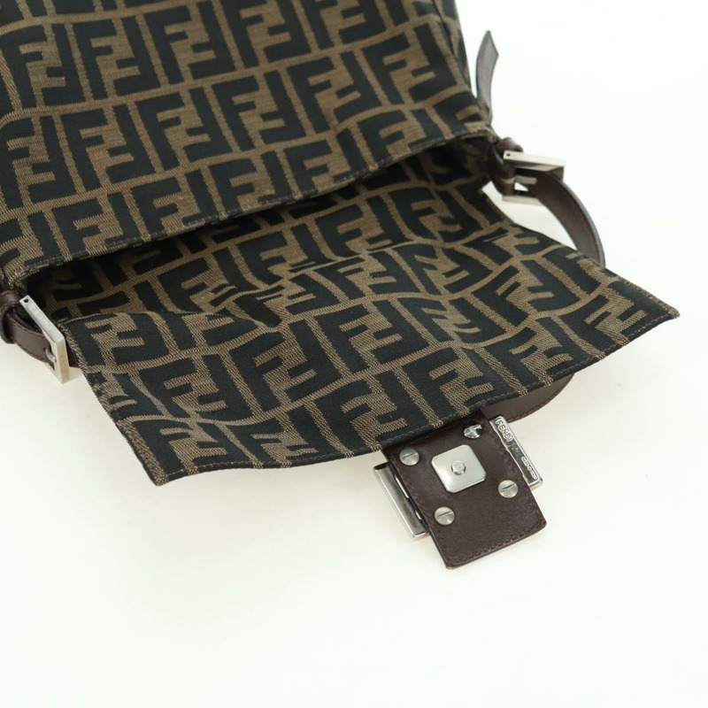 【日本直送】FENDI Zucca帆布Mamma Baguette單肩包 棕色/黑色 正品 177694SAV-18