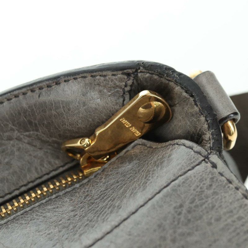 【日本直送】Miu Miu 手提包 皮革 兩用 灰色 金色 正品 177717SAM-21