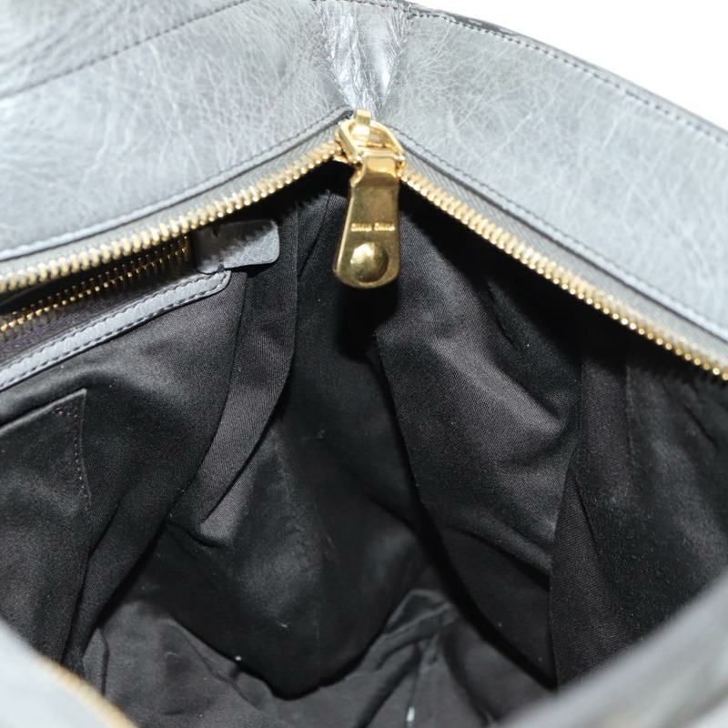 【日本直送】Miu Miu 手提包 皮革 兩用 灰色 金色 正品 177717SAM-24