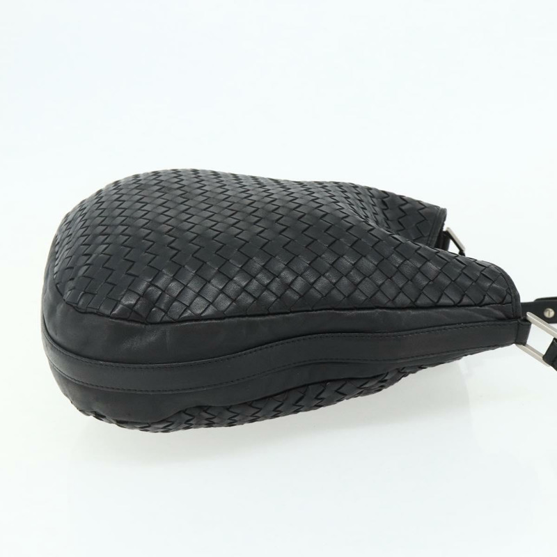 【日本直送】BOTTEGA VENETA INTRECCIATO 皮革肩背包 黑色 銀色 正品 177787A-3