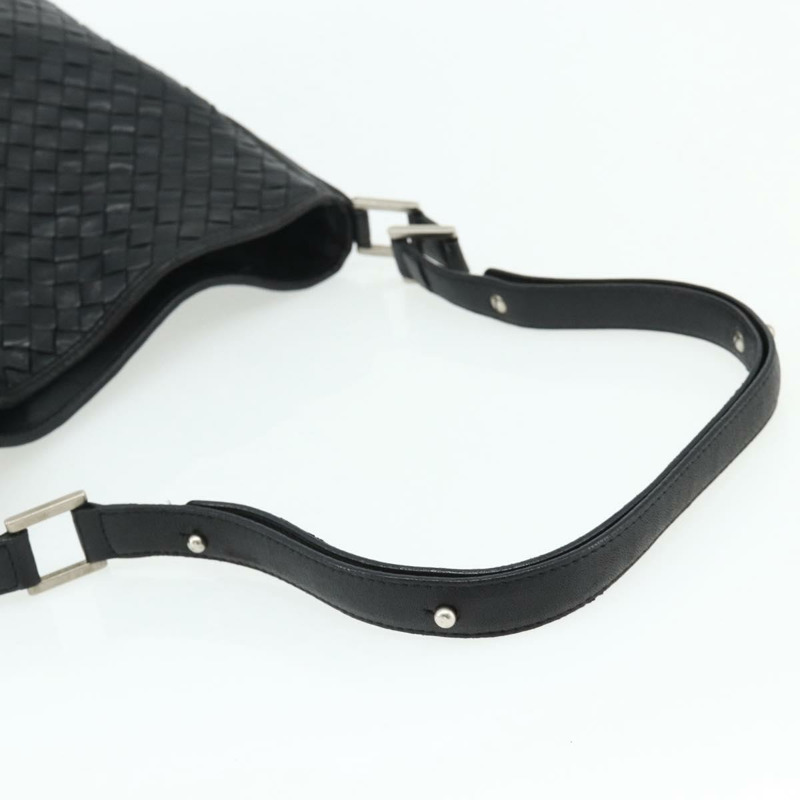 【日本直送】BOTTEGA VENETA INTRECCIATO 皮革肩背包 黑色 銀色 正品 177787A-6