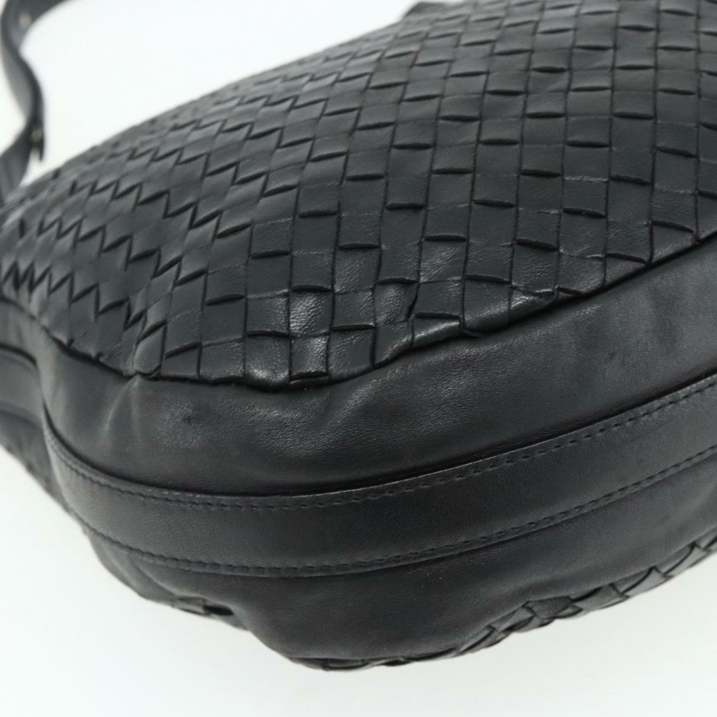 【日本直送】BOTTEGA VENETA INTRECCIATO 皮革肩背包 黑色 銀色 正品 177787A-8