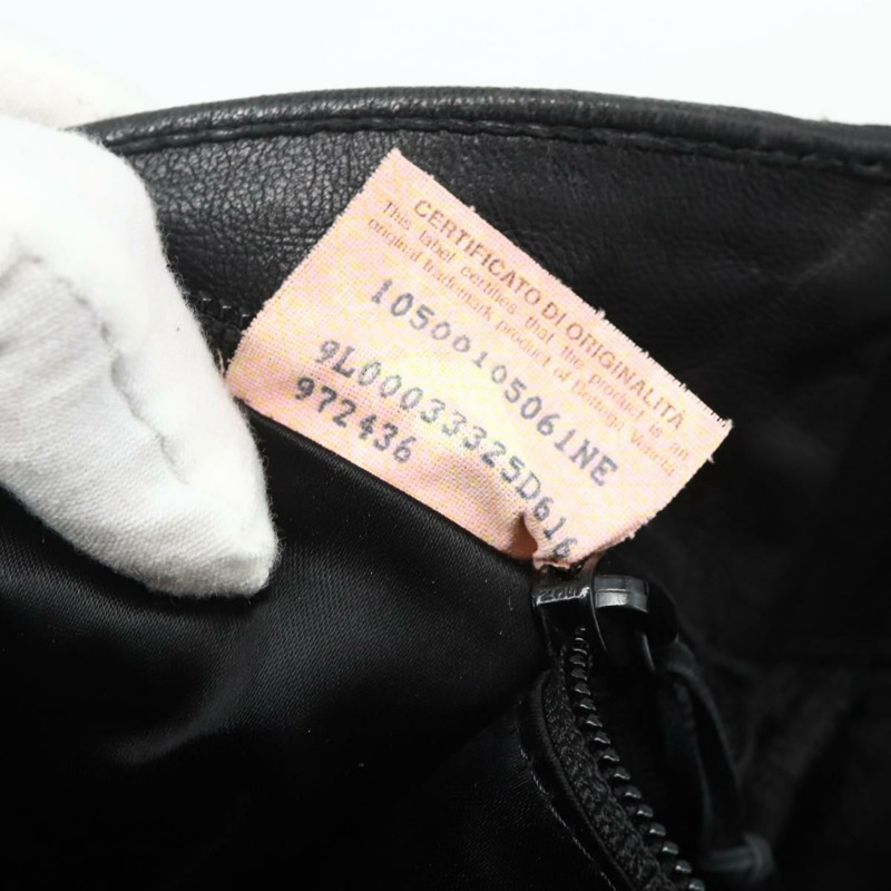 【日本直送】BOTTEGA VENETA INTRECCIATO 皮革肩背包 黑色 銀色 正品 177787A-10