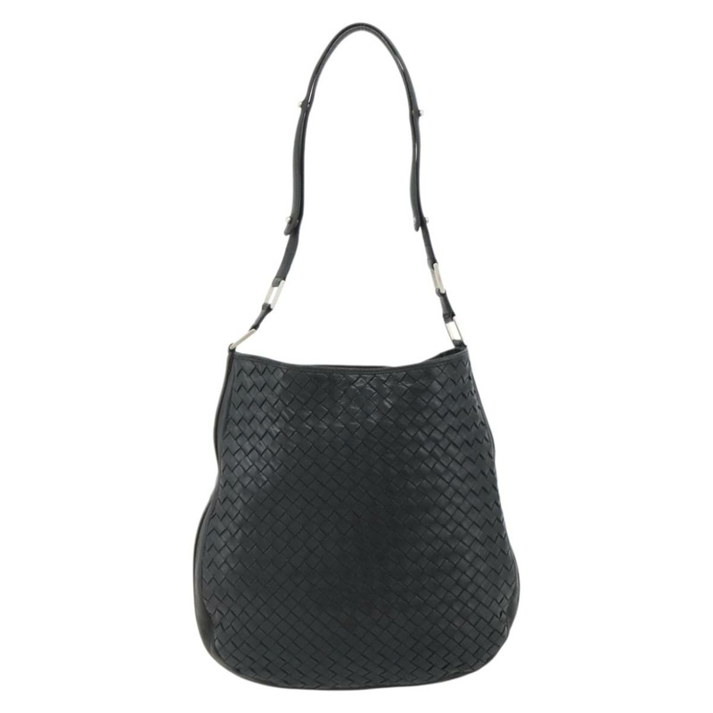 【日本直送】BOTTEGA VENETA INTRECCIATO 皮革肩背包 黑色 銀色 正品 177787A-12