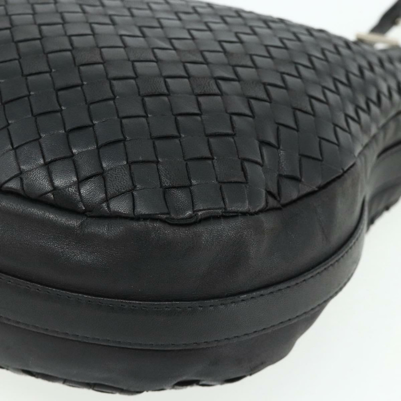 【日本直送】BOTTEGA VENETA INTRECCIATO 皮革肩背包 黑色 銀色 正品 177787A-13