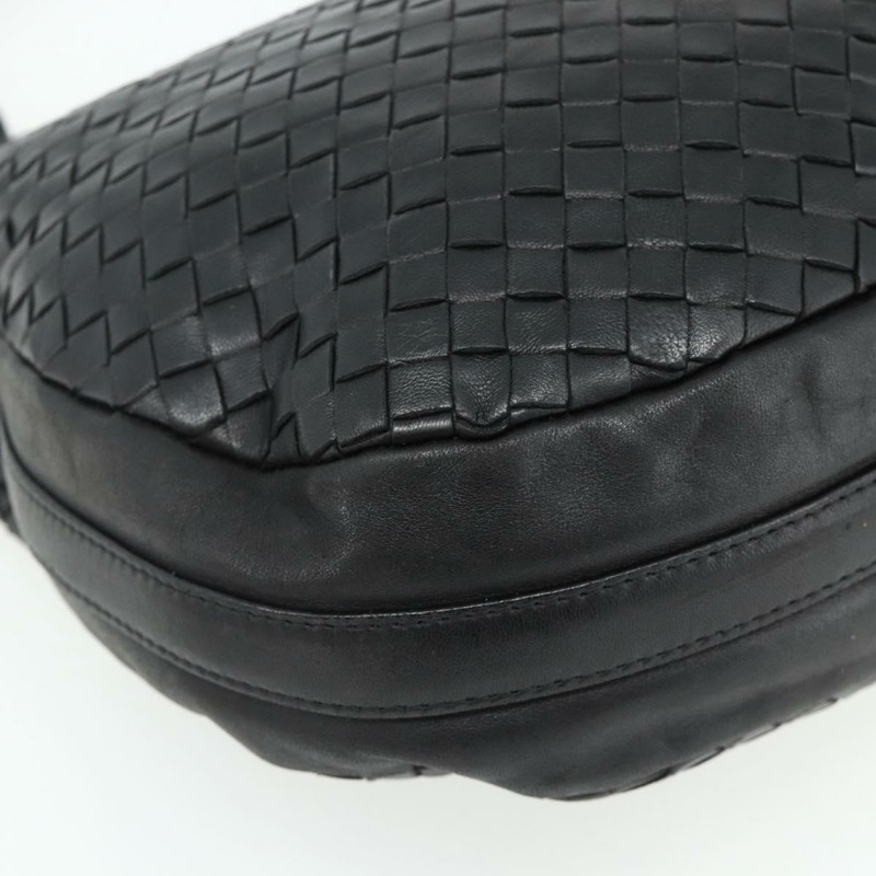 【日本直送】BOTTEGA VENETA INTRECCIATO 皮革肩背包 黑色 銀色 正品 177787A-14