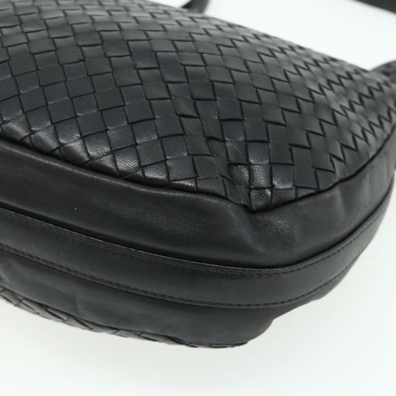 【日本直送】BOTTEGA VENETA INTRECCIATO 皮革肩背包 黑色 銀色 正品 177787A-15