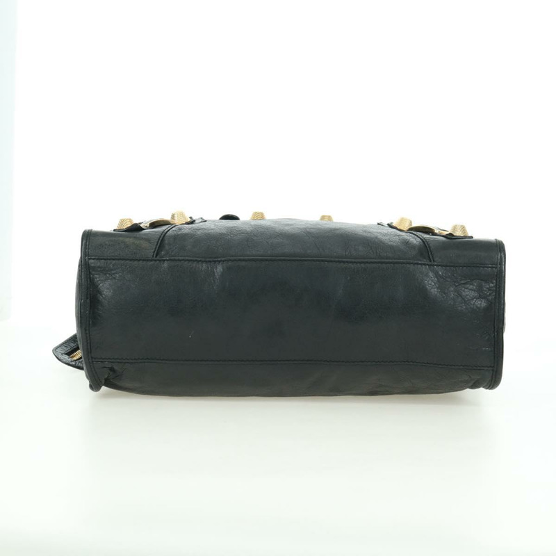 【日本直送】BALENCIAGA Giant City 手提包，皮革材質，兩用，黑色/金色，貨號 173084，正品號 177805SAM-4