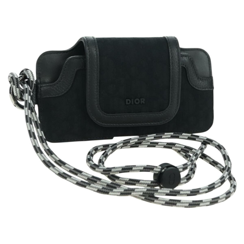 【日本直送】Christian Dior Trotter帆布頸包 黑色銀色 正品 177974M-0