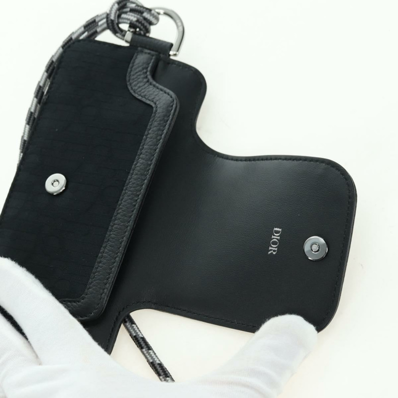 【日本直送】Christian Dior Trotter帆布頸包 黑色銀色 正品 177974M-8