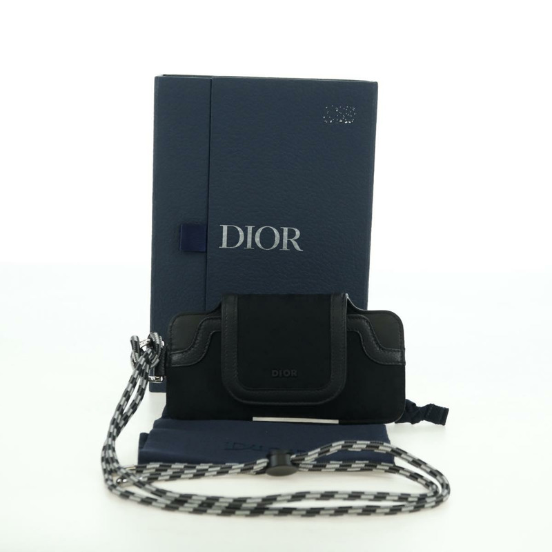【日本直送】Christian Dior Trotter帆布頸包 黑色銀色 正品 177974M-11