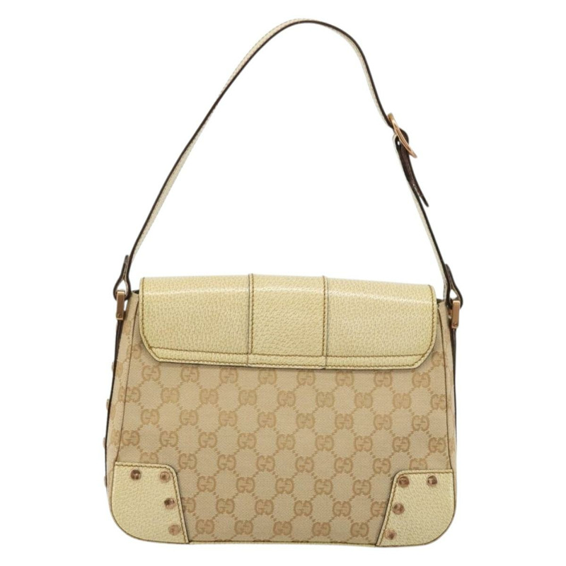 【日本直送】GUCCI GG帆布肩背包 米色 金色 正品 177967A-1