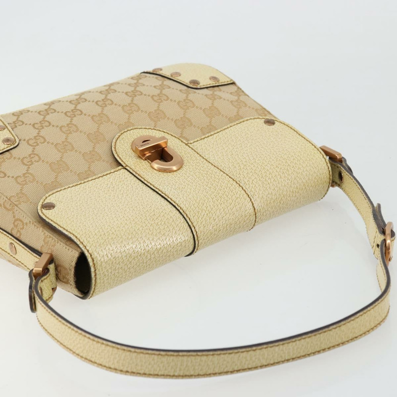 【日本直送】GUCCI GG帆布肩背包 米色 金色 正品 177967A-5