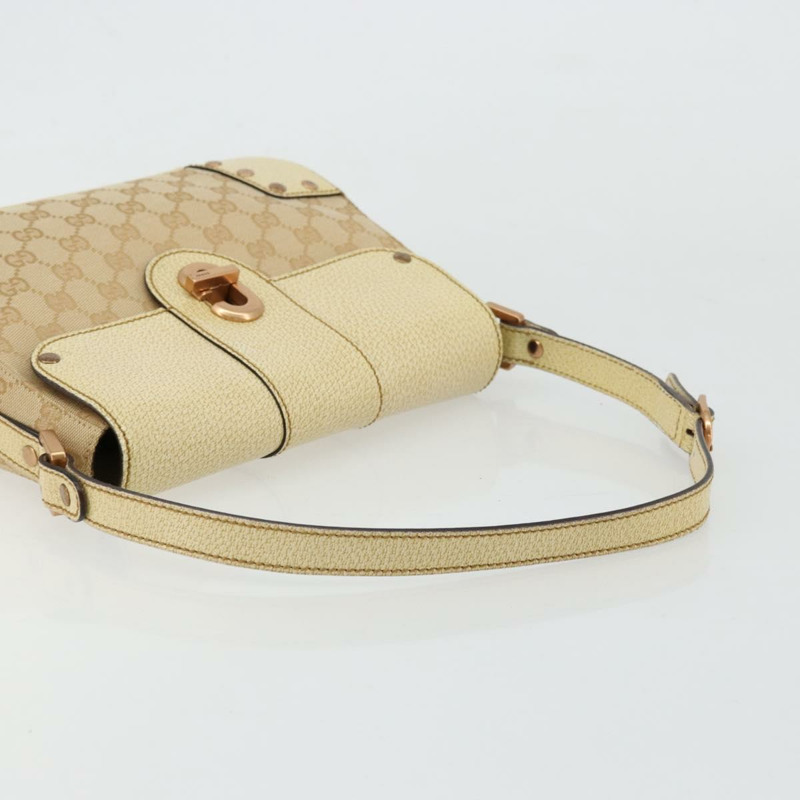 【日本直送】GUCCI GG帆布肩背包 米色 金色 正品 177967A-6