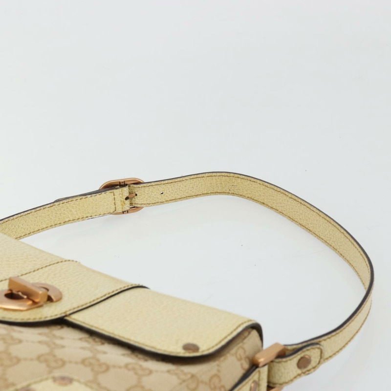 【日本直送】GUCCI GG帆布肩背包 米色 金色 正品 177967A-7