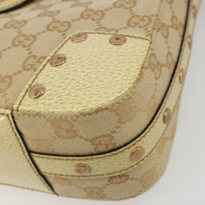 【日本直送】GUCCI GG帆布肩背包 米色 金色 正品 177967A-8