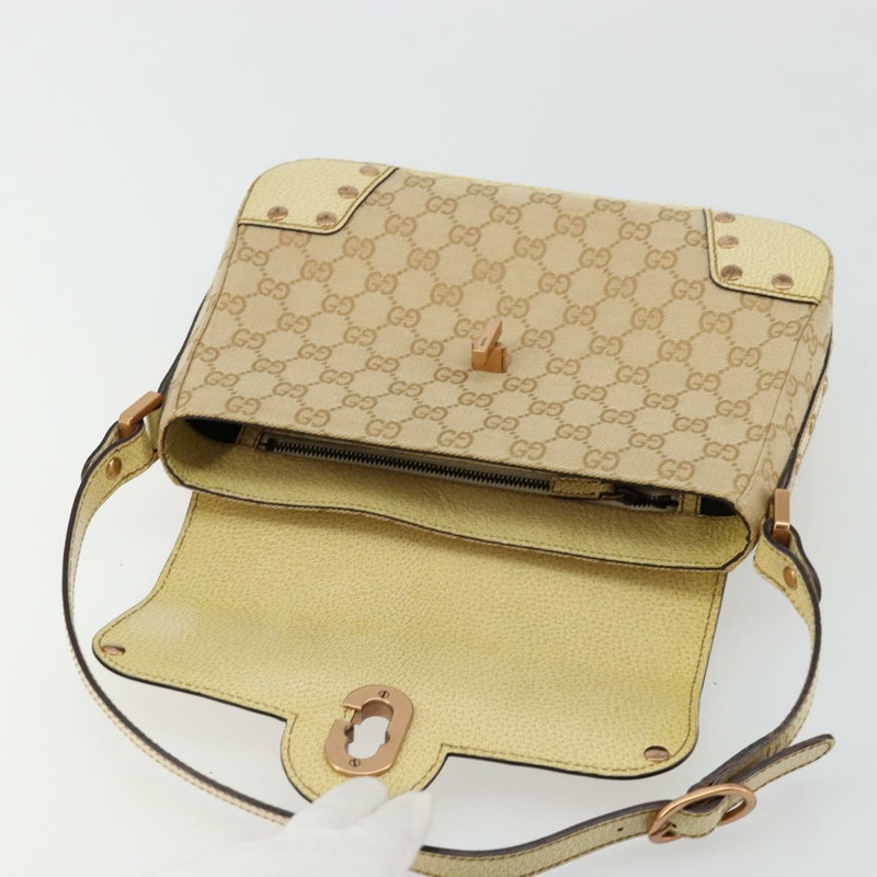 【日本直送】GUCCI GG帆布肩背包 米色 金色 正品 177967A-9