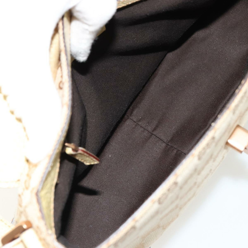 【日本直送】GUCCI GG帆布肩背包 米色 金色 正品 177967A-10