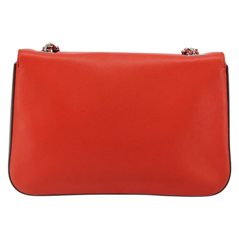 【日本直送】FENDI 鏈條 Beebaguette 肩背包 皮革 紅色 銀色 正品 177969A-1