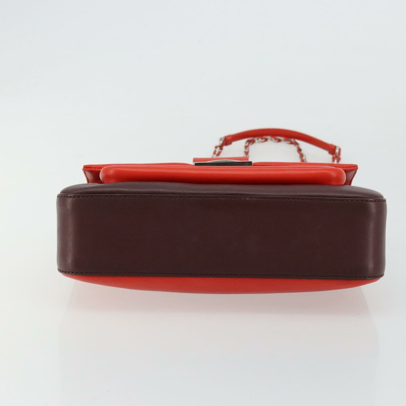【日本直送】FENDI 鏈條 Beebaguette 肩背包 皮革 紅色 銀色 正品 177969A-4