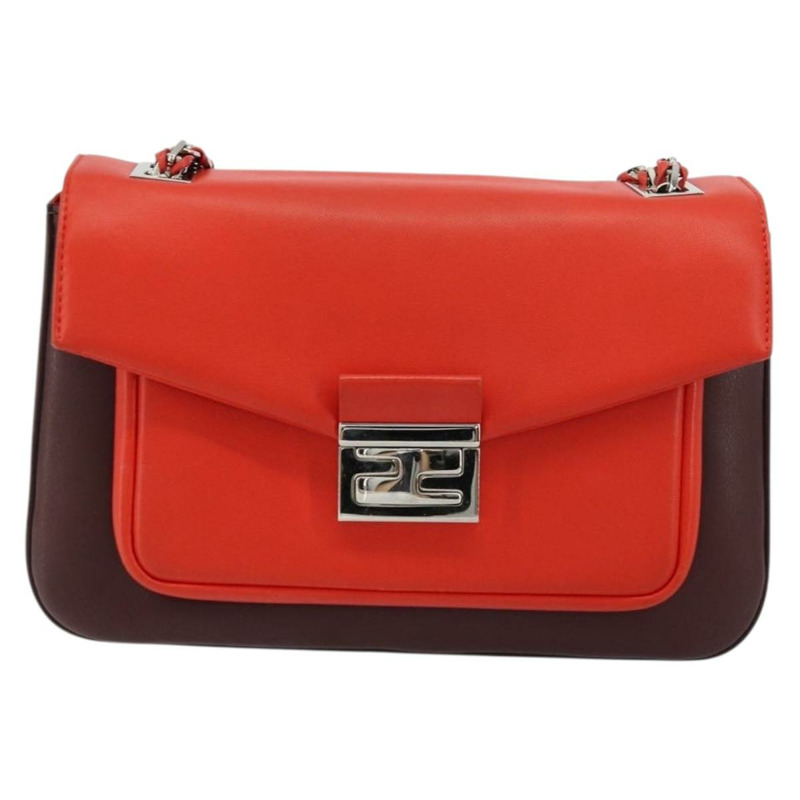 【日本直送】FENDI 鏈條 Beebaguette 肩背包 皮革 紅色 銀色 正品 177969A-12