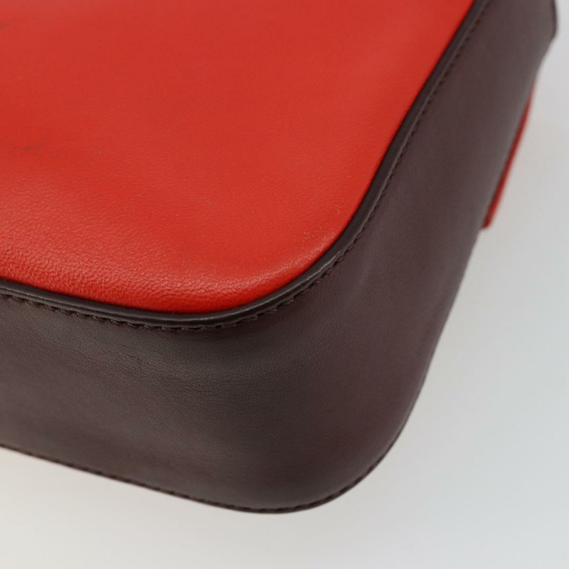 【日本直送】FENDI 鏈條 Beebaguette 肩背包 皮革 紅色 銀色 正品 177969A-15