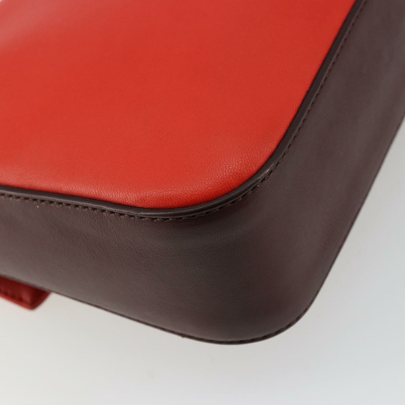 【日本直送】FENDI 鏈條 Beebaguette 肩背包 皮革 紅色 銀色 正品 177969A-16