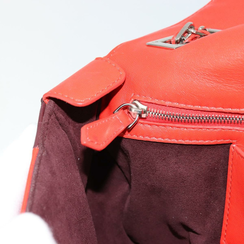 【日本直送】FENDI 鏈條 Beebaguette 肩背包 皮革 紅色 銀色 正品 177969A-21