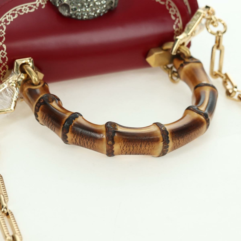 【日本直送】GUCCI 竹葉泰加頭手提包 皮革 兩用 紅金配色 488667 正品 170530SAV-6