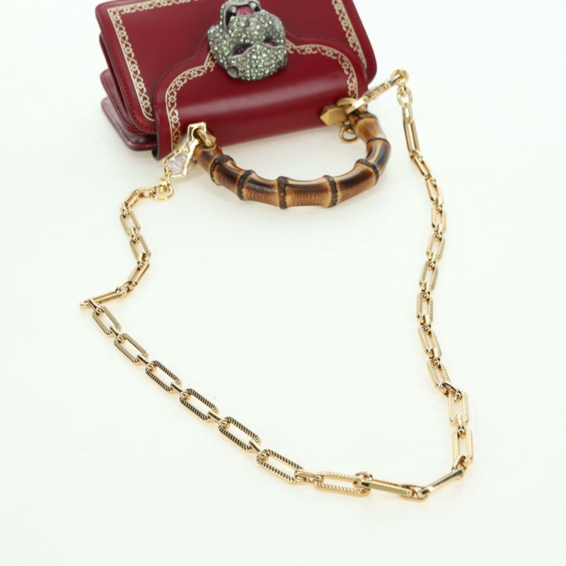 【日本直送】GUCCI 竹葉泰加頭手提包 皮革 兩用 紅金配色 488667 正品 170530SAV-7