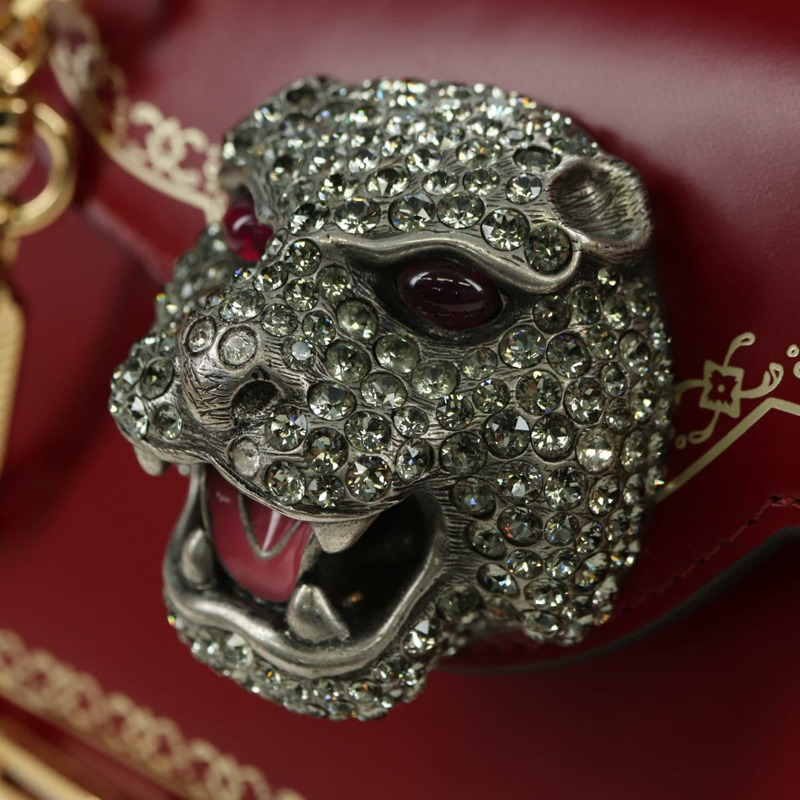 【日本直送】GUCCI 竹葉泰加頭手提包 皮革 兩用 紅金配色 488667 正品 170530SAV-19