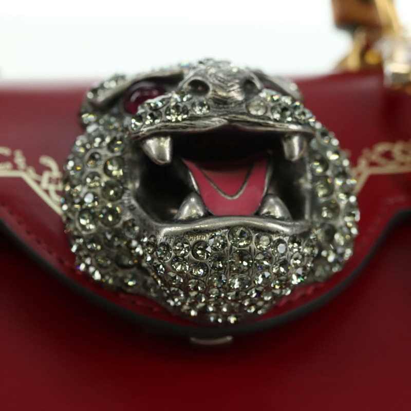 【日本直送】GUCCI 竹葉泰加頭手提包 皮革 兩用 紅金配色 488667 正品 170530SAV-20