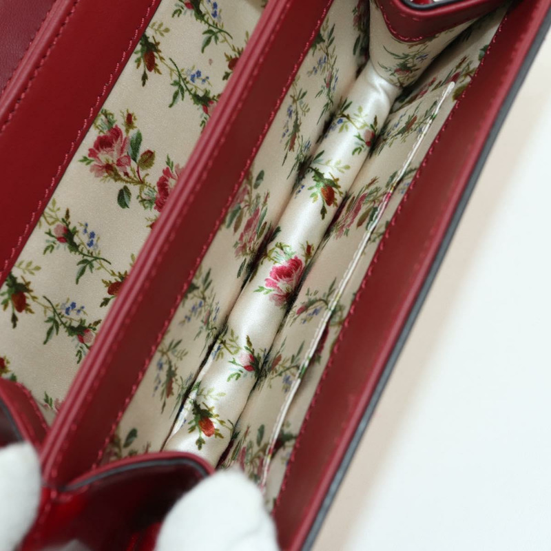 【日本直送】GUCCI 竹葉泰加頭手提包 皮革 兩用 紅金配色 488667 正品 170530SAV-24