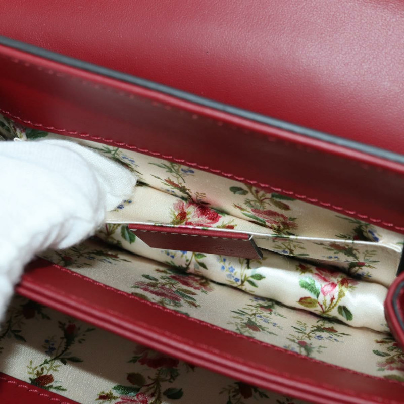 【日本直送】GUCCI 竹葉泰加頭手提包 皮革 兩用 紅金配色 488667 正品 170530SAV-27