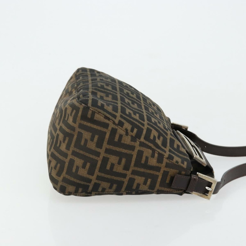 【日本直送】FENDI Zucca帆布Mamma Baguette包 黑色棕色 222826426 Auth fm5313A-2