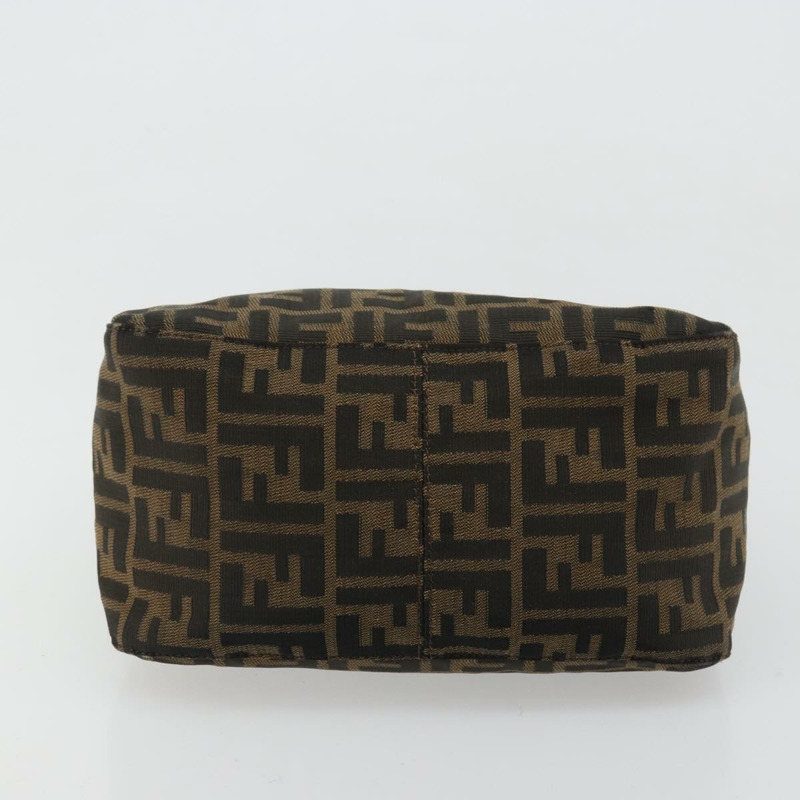【日本直送】FENDI Zucca帆布Mamma Baguette包 黑色棕色 222826426 Auth fm5313A-4