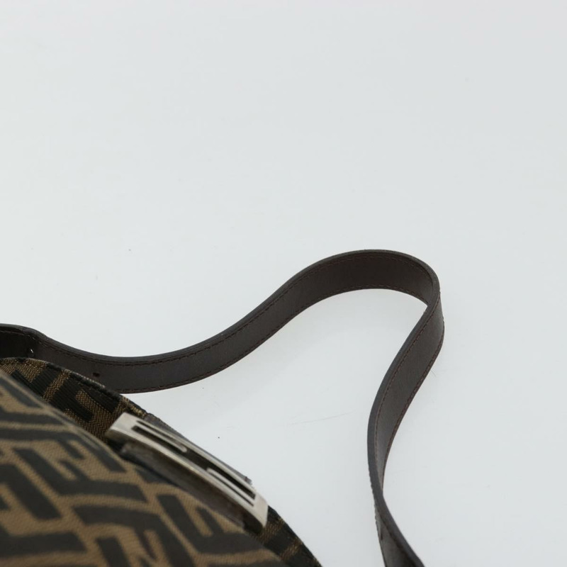 【日本直送】FENDI Zucca帆布Mamma Baguette包 黑色棕色 222826426 Auth fm5313A-7