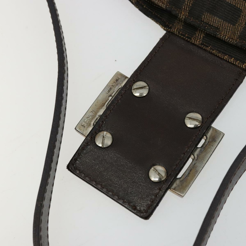 【日本直送】FENDI Zucca帆布Mamma Baguette包 黑色棕色 222826426 Auth fm5313A-8
