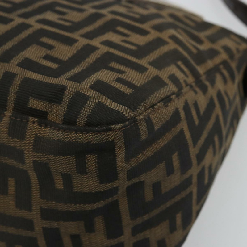 【日本直送】FENDI Zucca帆布Mamma Baguette包 黑色棕色 222826426 Auth fm5313A-13