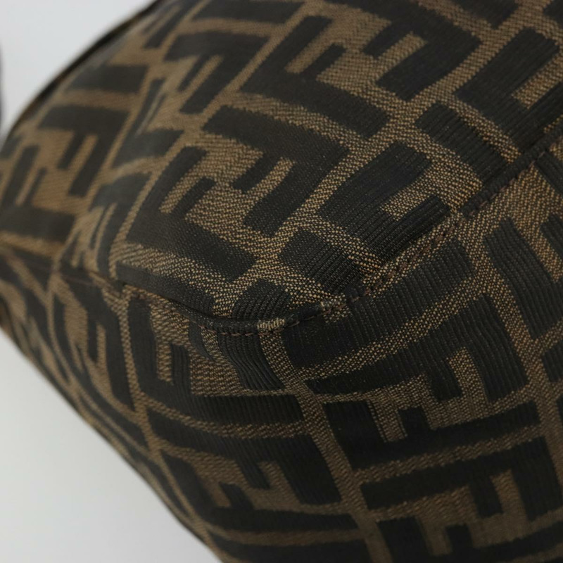 【日本直送】FENDI Zucca帆布Mamma Baguette包 黑色棕色 222826426 Auth fm5313A-14