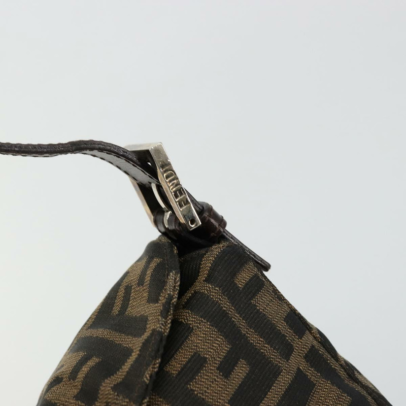 【日本直送】FENDI Zucca帆布Mamma Baguette包 黑色棕色 222826426 Auth fm5313A-17