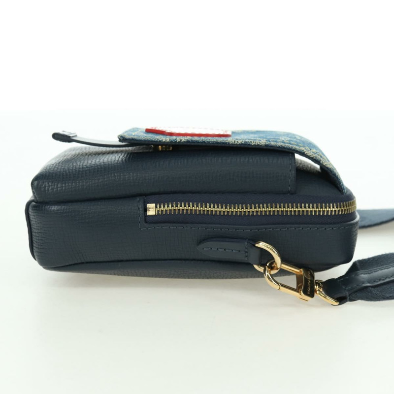 【日本直送】路易威登 (LOUIS VUITTON) 牛仔布 LVxNIGO 雙手機袋 藍色 M81060 正品 170550SM-3