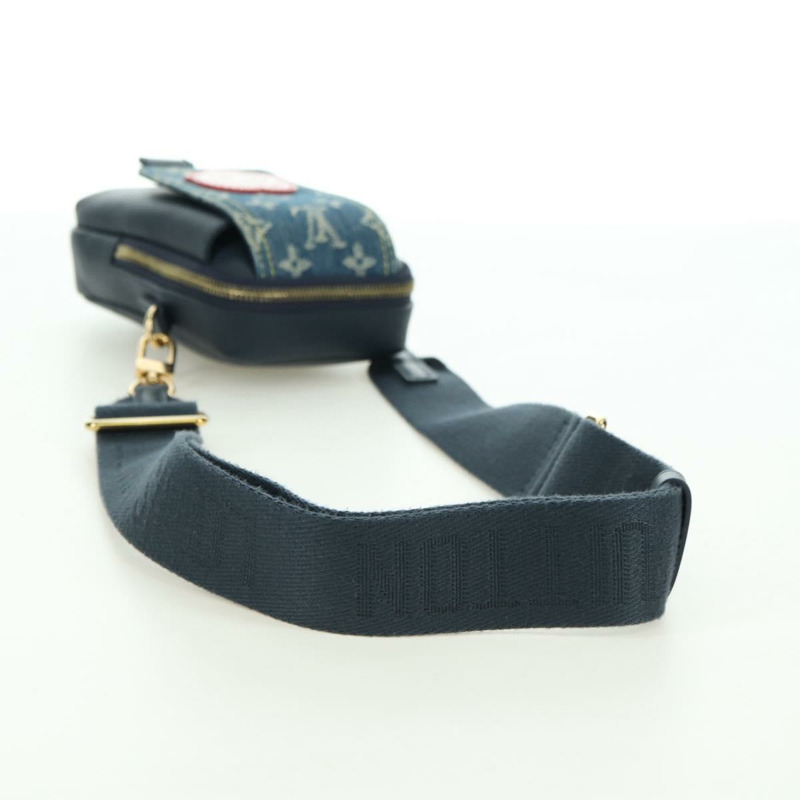 【日本直送】路易威登 (LOUIS VUITTON) 牛仔布 LVxNIGO 雙手機袋 藍色 M81060 正品 170550SM-6