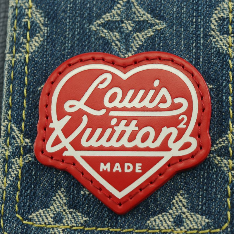 【日本直送】路易威登 (LOUIS VUITTON) 牛仔布 LVxNIGO 雙手機袋 藍色 M81060 正品 170550SM-16