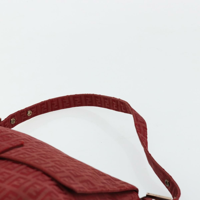 【日本直送】FENDI Zucchino帆布Mamma Baguette單肩包 紅色金色 正品 178066V-7