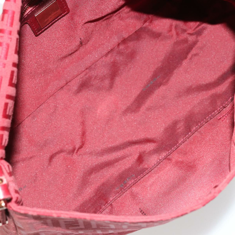 【日本直送】FENDI Zucchino帆布Mamma Baguette單肩包 紅色金色 正品 178066V-10