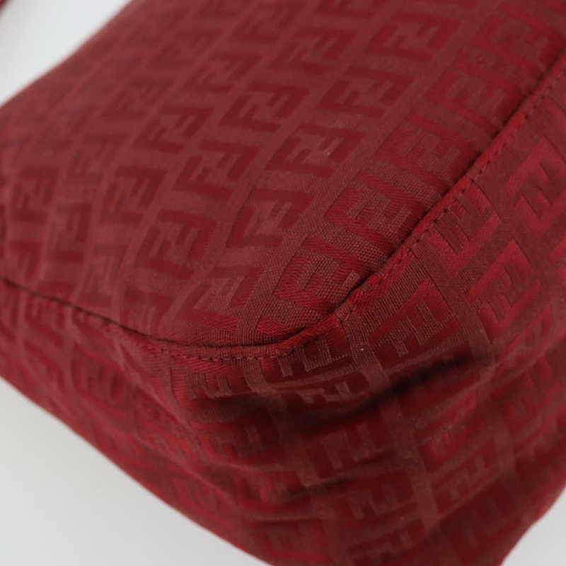 【日本直送】FENDI Zucchino帆布Mamma Baguette單肩包 紅色金色 正品 178066V-15