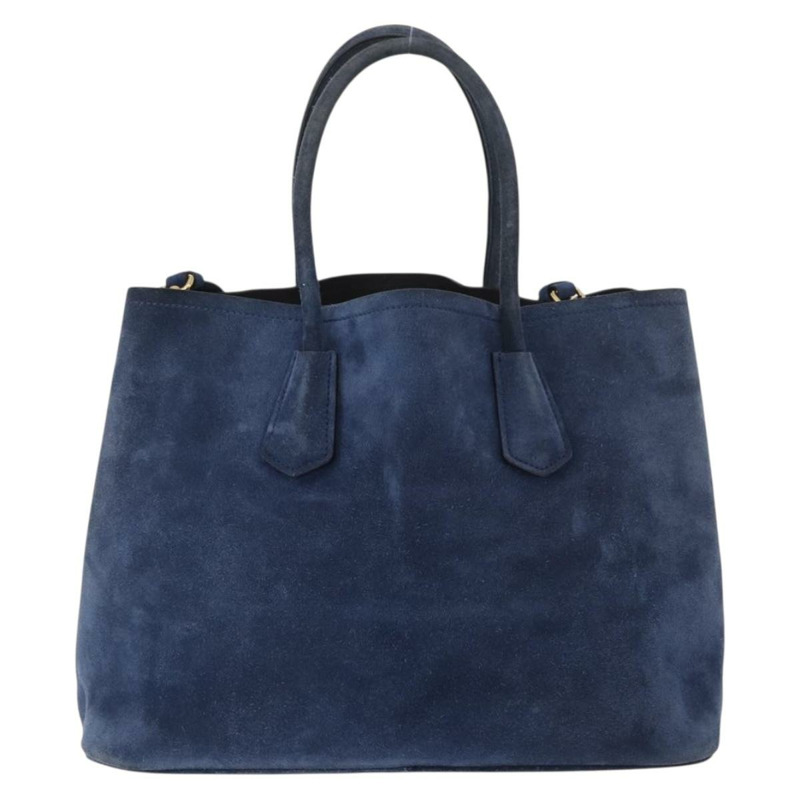 【日本直送】PRADA 手提包 麂皮 兩用 海軍藍 金色 正品 178081A-1