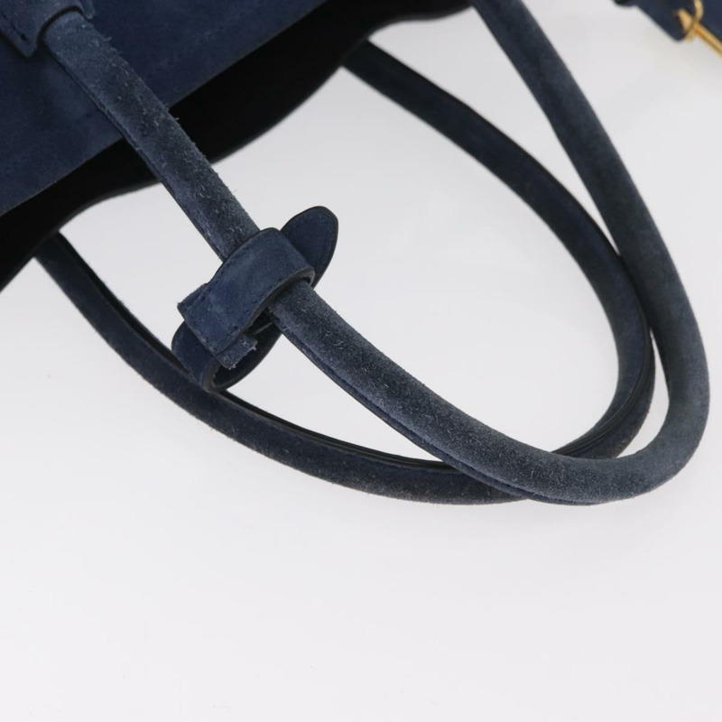 【日本直送】PRADA 手提包 麂皮 兩用 海軍藍 金色 正品 178081A-6